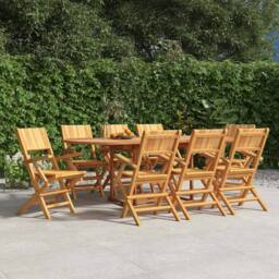 Berkfield Home Beautiful Folding Garden Chairs 8 pcs 55x61x90 cm Solid Wood Teak in Brown - Size: 55 x 61 x 90 cm - thumbnail 2