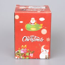 Shatchi Christmas Mini Snowglobe Water Ball Snow Dome Features Santa, Reindeer, Snowman, Teddy Scene Resin Moon Shape Base in Red - thumbnail 7