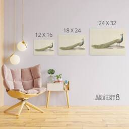 "Artery8 Pieter Pietersz Barbiers Blue Peacock Canvas Wall Art Print in Beige - Size: W18"" x H24""" - thumbnail 4
