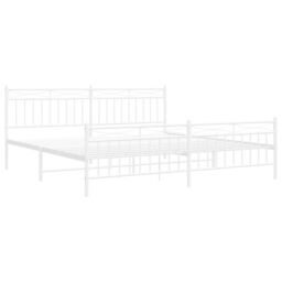 Berkfield Home Metal Bed Frame with Headboard & Footboard White 193x203 cm - thumbnail 4