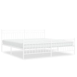 Berkfield Home Metal Bed Frame with Headboard & Footboard White 193x203 cm - thumbnail 2