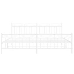 Berkfield Home Metal Bed Frame with Headboard & Footboard White 193x203 cm - thumbnail 5