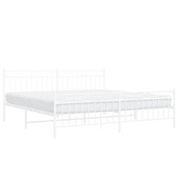 Berkfield Home Metal Bed Frame with Headboard & Footboard White 193x203 cm - thumbnail 3