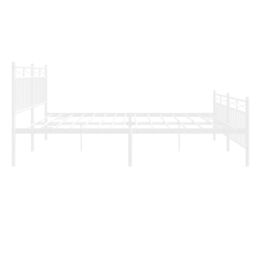 Berkfield Home Metal Bed Frame with Headboard & Footboard White 193x203 cm - thumbnail 6
