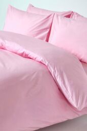 Homescapes Egyptian Cotton Duvet Cover with Pillowcase, 200 TC in Pink - Size: King