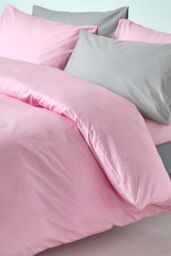Homescapes Egyptian Cotton Duvet Cover with Pillowcase, 200 TC in Pink - Size: King - thumbnail 5