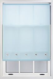 Furnished Duck Egg Daylight Roller Blind with Chrome Round Eyelets - Trimmable Window Shade in Duck Egg Blue - Size: 190 cm width x 210 cm drop