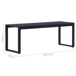 Berkfield Home Beautiful Garden Bench 120.5 cm PS Board Black - thumbnail 5