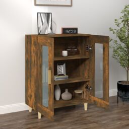 Berkfield Home Sideboard Smoked Oak 69.5x34x90 cm Engineered Wood in Brown - thumbnail 3