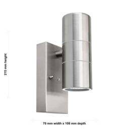 First Choice Lighting Blaze - Marine Grade Stainless Steel Dusk Dawn Sensor Wall Light in Silver - thumbnail 4