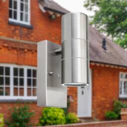 First Choice Lighting Blaze - Marine Grade Stainless Steel Dusk Dawn Sensor Wall Light in Silver - thumbnail 3