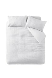 Catherine Lansfield 'Folkstone Geo' Duvet Cover Set in White - Size: Single - thumbnail 4