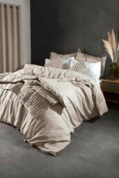 Lazy Linen 'Pure Washed Linen' Pillowcase Pair in Beige - thumbnail 4