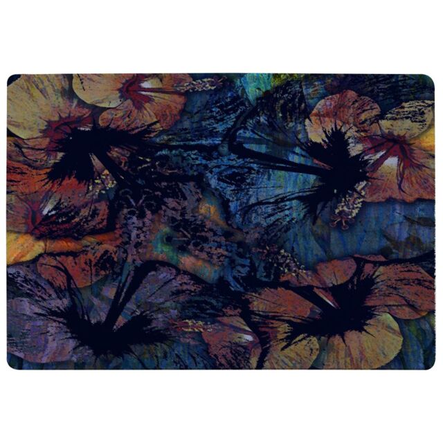 Benjamin Tate Design Grunge Flower Print Rug in Natural - Size: Large - image 1