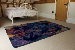 Benjamin Tate Design Grunge Flower Print Rug in Natural - Size: Large - thumbnail 3