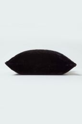Homescapes Soft Touch Faux Fur Cushion 46 x 46 cm in Black - thumbnail 4