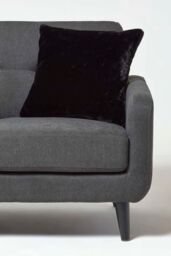 Homescapes Soft Touch Faux Fur Cushion 46 x 46 cm in Black - thumbnail 3