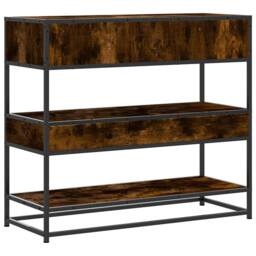 Berkfield Home Decorative Console Table Smoked Oak 90x35x80 cm Engineered Wood in Brown - Size: 90 x 35 x 80 cm - thumbnail 7