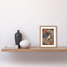 "Artery8 Wall Art Print Woman Floral Profile Portrait Boho Art Nouveau Artwork Framed 9X7 Inch in Beige - Size: W7"" x H9""" - thumbnail 2