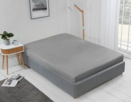 New Edge Blinds 400 Thread Count Cotton Collection Extra Deep Fitted Sheet in Grey - Size: Super King - thumbnail 1