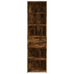 Berkfield Home Highboard Smoked Oak 50x42.5x185 cm Engineered Wood in Brown - thumbnail 4
