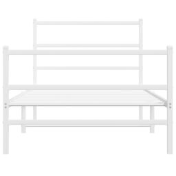 Berkfield Home Metal Bed Frame without Mattress with Footboard¬†White 107x203cm in White - Size: 107x203 cm - thumbnail 5