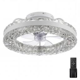 Emitto LED Ceiling Fan Light Dimmable 6 Speed Lamp Living Room Remote APP in White