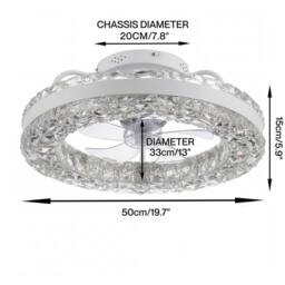 Emitto LED Ceiling Fan Light Dimmable 6 Speed Lamp Living Room Remote APP in White - thumbnail 4