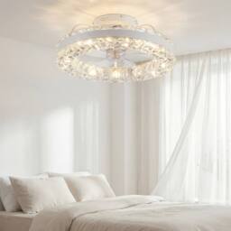 Emitto LED Ceiling Fan Light Dimmable 6 Speed Lamp Living Room Remote APP in White - thumbnail 2