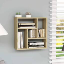 Berkfield Home Wall Shelf Sonoma Oak 45.1x16x45.1 cm Engineered Wood in Light Oak - thumbnail 2