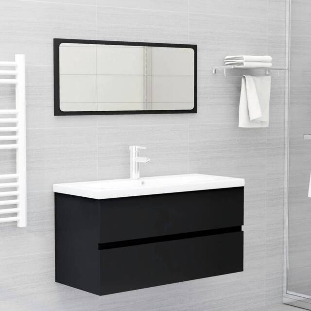 Berkfield Home Sink Cabinet Black 90x38.5x45 cm Engineered Wood - image 1