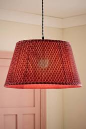 ValueLights Malina Double Pink Pleated Tapered Easy Fit Lamp Shade with Bulb in Dark Pink - Size: Large - thumbnail 2