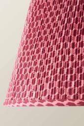 ValueLights Malina Double Pink Pleated Tapered Easy Fit Lamp Shade with Bulb in Dark Pink - Size: Large - thumbnail 4
