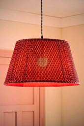 ValueLights Malina Double Pink Pleated Tapered Easy Fit Lamp Shade with Bulb in Dark Pink - Size: Large - thumbnail 1