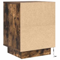 Berkfield Home Bedside Cabinet with LED Lights¬†Smoked Oak 38x34x50 cm - Size: 38 x 34 x 50 cm - thumbnail 6