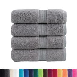 Berkfield Home Premium Guest Towels SOLUND 4pcs Grey 30x50cm 600gsm - thumbnail 2