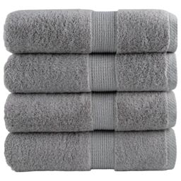 Berkfield Home Premium Guest Towels SOLUND 4pcs Grey 30x50cm 600gsm - thumbnail 1