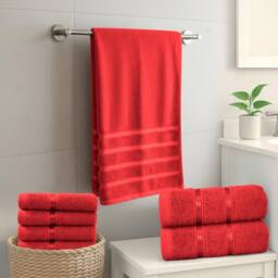 Smart Living Premium Luxury Cotton Towel Bale Set - 8 Piece Bathroom in Red - thumbnail 2