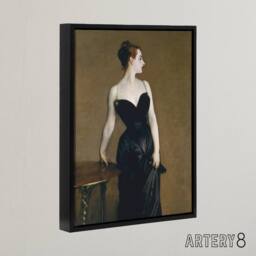 "Artery8 Madame X Portrait Painting Sargent Framed Canvas Wall Art Print in Brown - Size: W12"" x H16""" - thumbnail 2