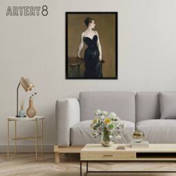 "Artery8 Madame X Portrait Painting Sargent Framed Canvas Wall Art Print in Brown - Size: W12"" x H16""" - thumbnail 3