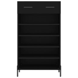 Berkfield Home Shoe Cabinet Black 60x35x105 cm Engineered Wood - Size: 60 x 35 x 105 cm - thumbnail 6