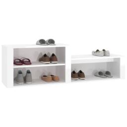 Berkfield Home Shoe Cabinet High Gloss White 150x35x45 cm Engineered Wood - Size: 150 x 35 x 45 cm - thumbnail 4