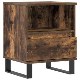 Berkfield Home Bedside Cabinet Smoked Oak 40x35x50 cm Engineered Wood in Brown - Size: 40 x 35 x 50 cm - thumbnail 1