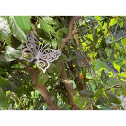 Poppyforge Hanging 3D Folded Wings Butterfly Garden Art - W15 x H13 cm in Silver - thumbnail 2