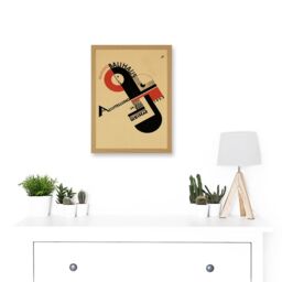 Artery8 Exhibition Bauhaus Weimar Icon Germany Vintage Retro Advert Poster Artwork Framed Wall Art Print A4 in Light Oak - thumbnail 2