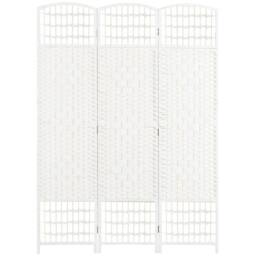 HOMCOM 3 Panel Folding Room Divider, Freestanding Privacy Screen, White - thumbnail 2