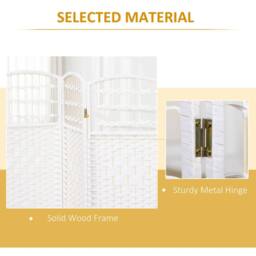 HOMCOM 3 Panel Folding Room Divider, Freestanding Privacy Screen, White - thumbnail 6
