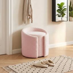 KORVIXA Pink Teddy Fleece Vanity Dressing Stool Chair for Bedroom - Size: 100 cm x 100 cm - thumbnail 4