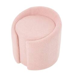 KORVIXA Pink Teddy Fleece Vanity Dressing Stool Chair for Bedroom - Size: 100 cm x 100 cm