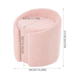 KORVIXA Pink Teddy Fleece Vanity Dressing Stool Chair for Bedroom - Size: 100 cm x 100 cm - thumbnail 2